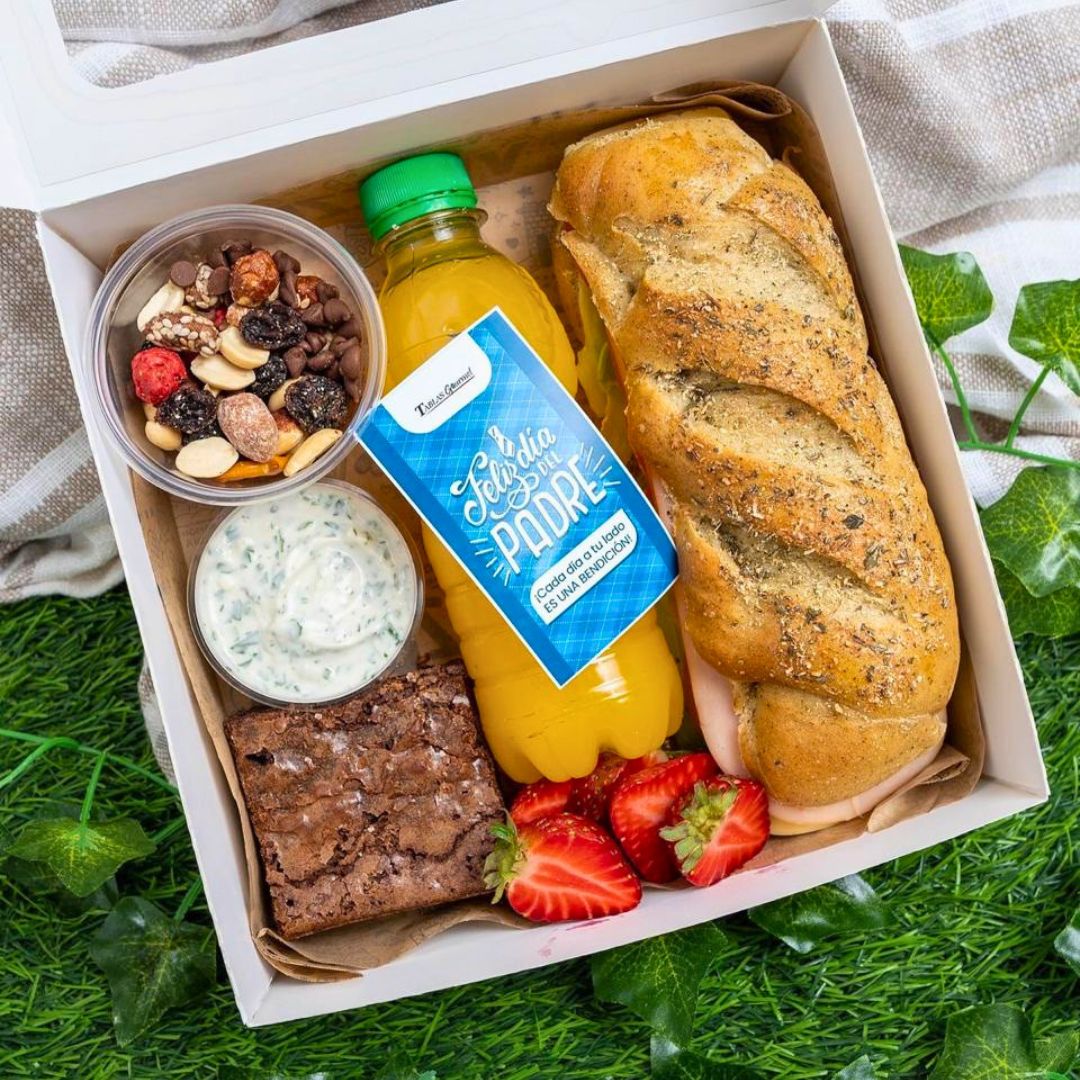 Box lunch moderno para invitados